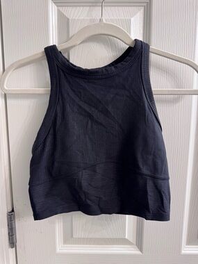 lululemon athletica black Ribbed High-Neck Crop Sports Bra